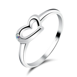 Cute Heart Silver Ring CSR-67